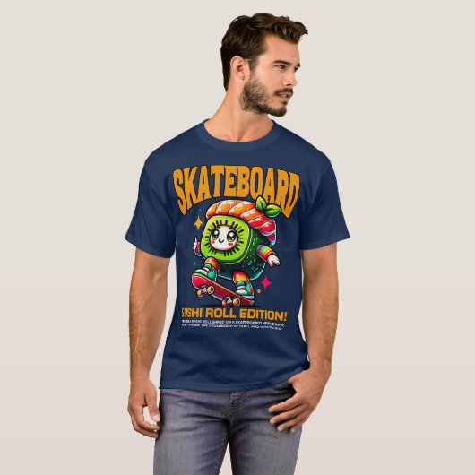 Skateboard Sushi Roll Edition T-shirt (Voorkant volledig)