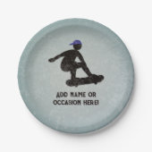 Skateboard thema - tiener / jonge mannen verjaarda papieren bordje (Voorkant)