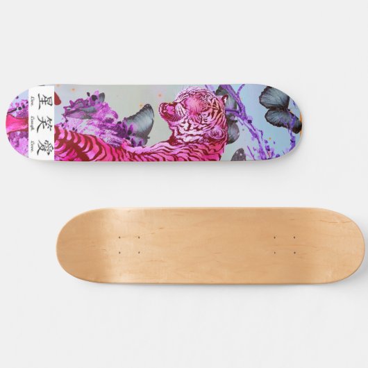 Skateboard TIGER MET BUTTERFLES (Horizontaal)