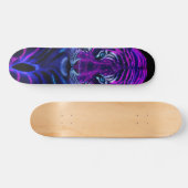 Skateboard Tigre Arístico de Rayas Fucsia (Horizontaal)