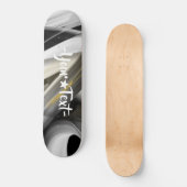 Skateboard Trend Abstract Art Zwart Wit Goud (Voorkant)