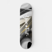 Skateboard Trend Abstract Art Zwart Wit Goud (Voorkant)