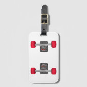 Skateboard trucks en wielen bagagelabel (Voorkant (verticaal))