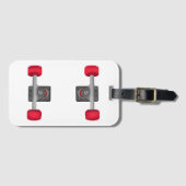 Skateboard trucks en wielen bagagelabel (Voorkant (horizontaal))