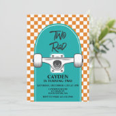 Skateboard twee rad 2de verjaardag kaart (Staand voorkant)