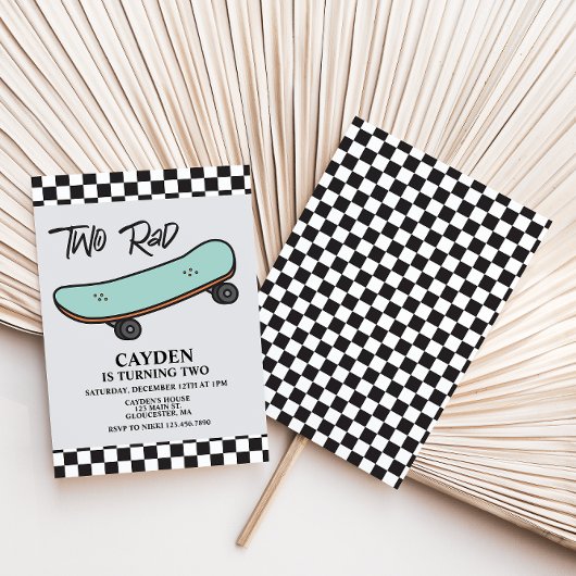 Skateboard Twee Rad 2e Verjaardag Kaart