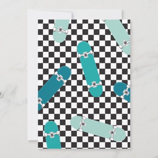 Skateboard Twee Rad 2e Verjaardag uitnodiging (Achterkant)