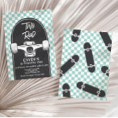 Skateboard Twee Rad 2e Verjaardag uitnodiging