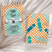 Skateboard Twee Rad Verjaardag Uitnodiging