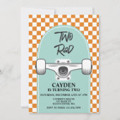 Skateboard Twee Rad Verjaardagsuitnodiging Kaart (Voorkant)