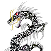 Skateboard Twin Tribal Dragon