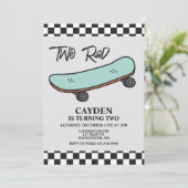 Skateboard Two Rad 2de Verjaardag Kaart (Staand voorkant)
