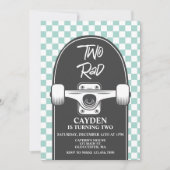 Skateboard Two Rad 2de verjaardagsuitnodiging Kaart (Voorkant)