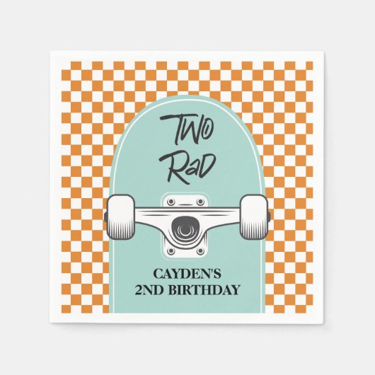 Skateboard Two Rad 2e verjaardag Servet (Voorkant)