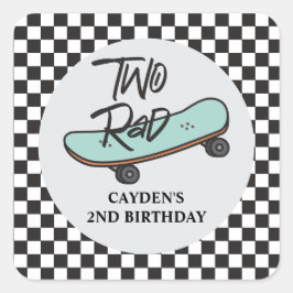 Skateboard Two Rad 2e verjaardag Vierkante Sticker
