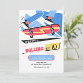 Skateboard Uitnodigingen (Staand voorkant)