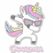 Skateboard Unicorn Cool Rainbow Sticker (Voorkant)