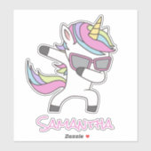 Skateboard Unicorn Cool Rainbow Sticker (Vel)