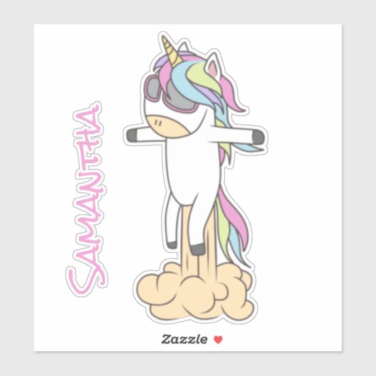 Skateboard Unicorn Power Sticker (Vel)