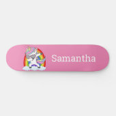 Skateboard Unicorn Rainbow Glitter Sparkles. (Horizontaal)