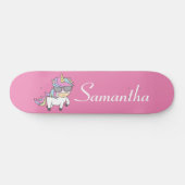 Skateboard Unicorn Roze Glitter Skateboard (Horizontaal)