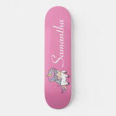 Skateboard Unicorn Roze Glitter Skateboard (Voorkant)
