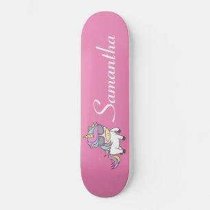 Skateboard Unicorn Roze Glitter Skateboard