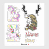 Skateboard Unicorns Custom-Cut Vinyl Sticker (Vel)