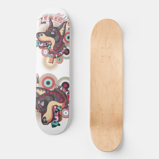 Skateboard – Urban Loyalty Doberman Pop-Art Design (Voorkant)