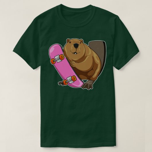Skateboard van Beaver T-shirt (Design voorkant)