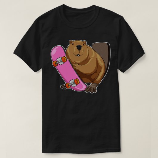 Skateboard van Beaver T-shirt (Design voorkant)