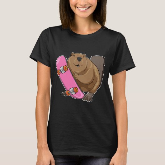 Skateboard van Beaver T-shirt (Voorkant)