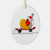 Skateboard van de kerstman keramisch ornament (Rechts)