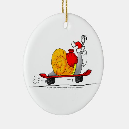 Skateboard van de kerstman keramisch ornament (Rechts)