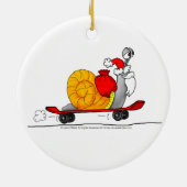 Skateboard van de kerstman keramisch ornament (Achterkant)