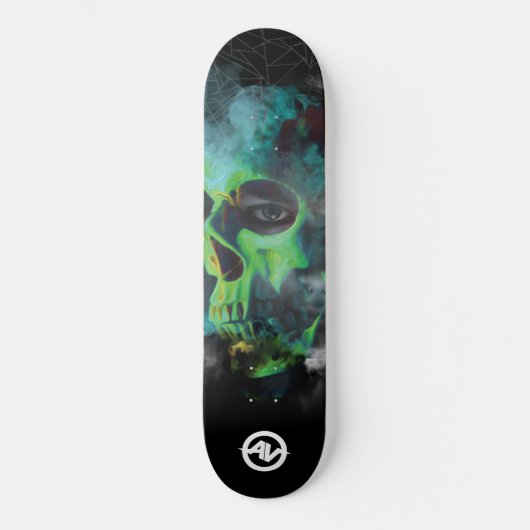 Skateboard van de schedel - Groen (Voorkant)