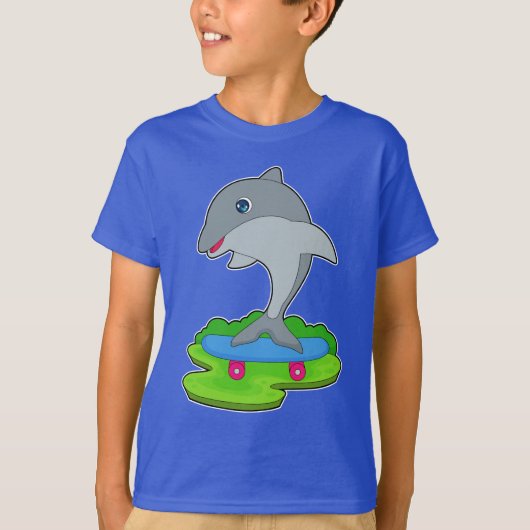 Skateboard van Dolphin T-shirt (Voorkant)