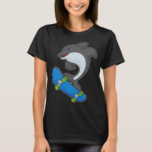 Skateboard van Dolphin T-shirt (Voorkant)