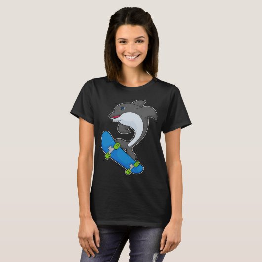 Skateboard van Dolphin T-shirt (Voorkant volledig)