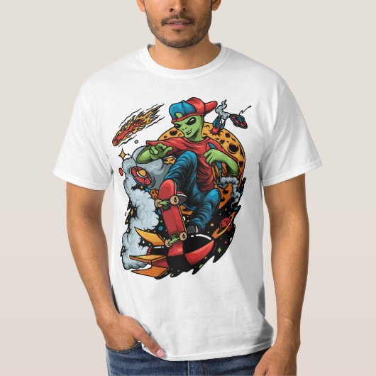 Skateboard van het Melkwegstelsel T-shirt (Voorkant)