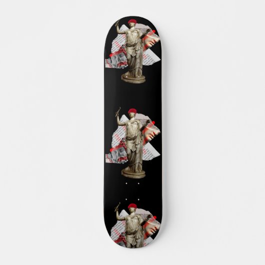 Skateboard van Hipster Statue (Voorkant)