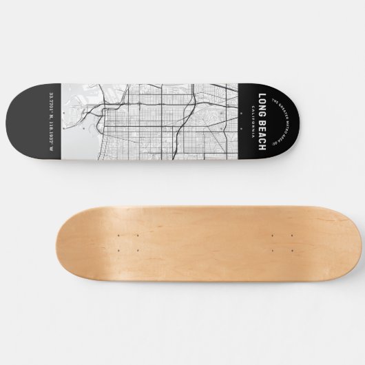 Skateboard van Long Beach City Map (Horizontaal)