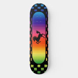 Skateboard van regenboogpaarden