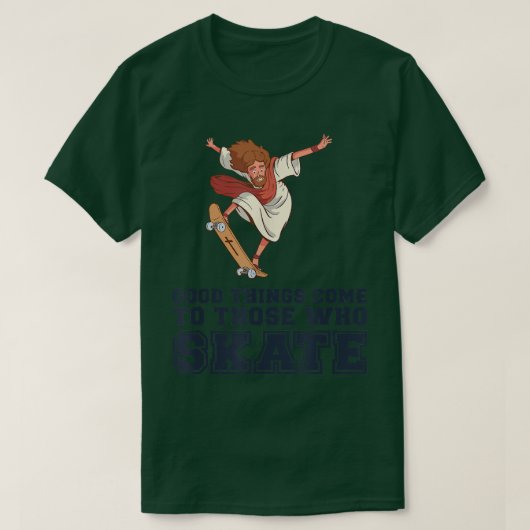 Skateboard van Schaats van Jezus Katholica T-shirt (Design voorkant)