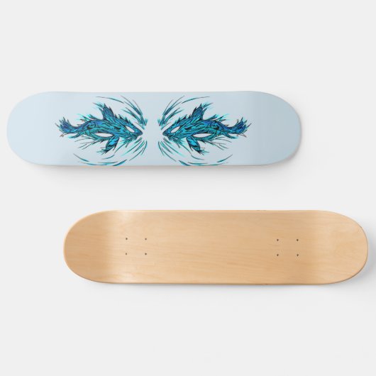 Skateboard van Turquoise Shark Tattoo (Horizontaal)