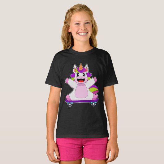 Skateboard van Unicorn T-shirt (Voorkant volledig)