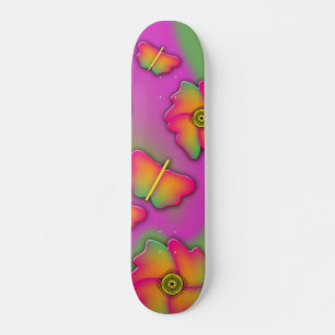 Skateboard van vlinders en bloemen