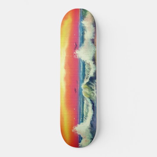 Skateboard van zee Sunset Waves - Schilderen (Voorkant)