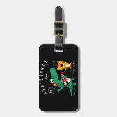 Skateboard vector dierlijke cartoon illustratie bagagelabel (Voorkant verticaal)