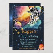 Skateboard Verjaardag, Astronaut Verjaardag, Ruimt Kaart (Voorkant / Achterkant)